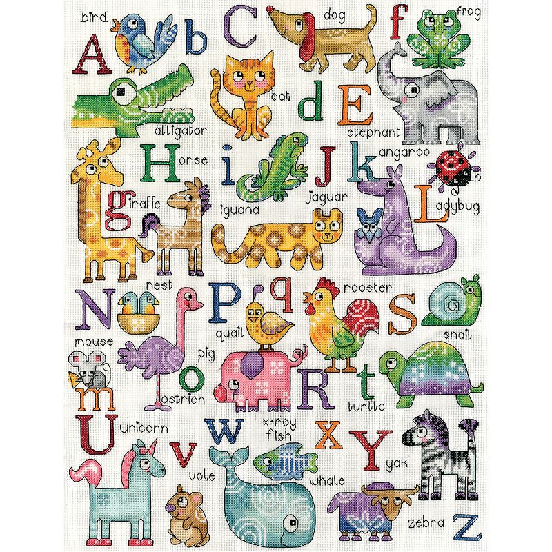 Design Works Counted Cross Stitch Kit 12"X16"-ABC Animals (14 Count)
