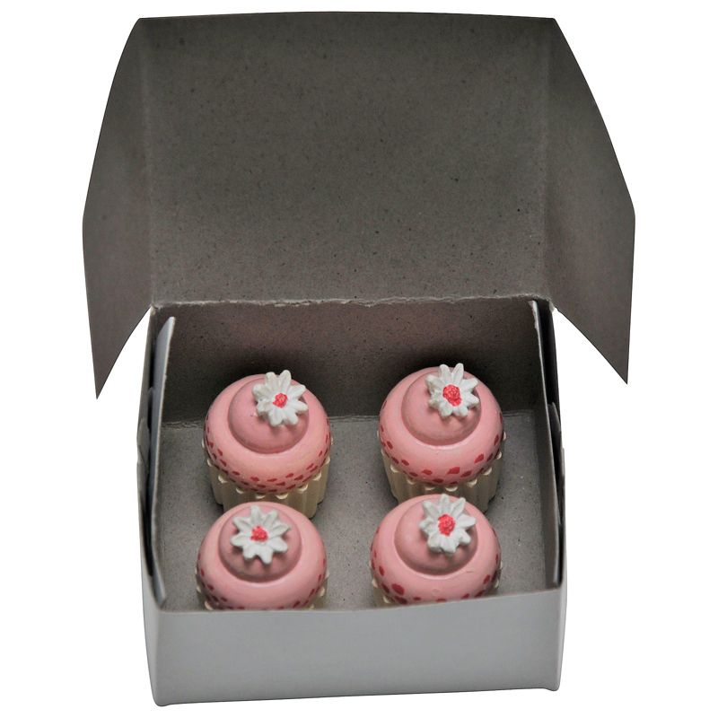 18" Doll Food Kitchen Accessories - 4 Mini Cupcakes with Real Bakery Box
