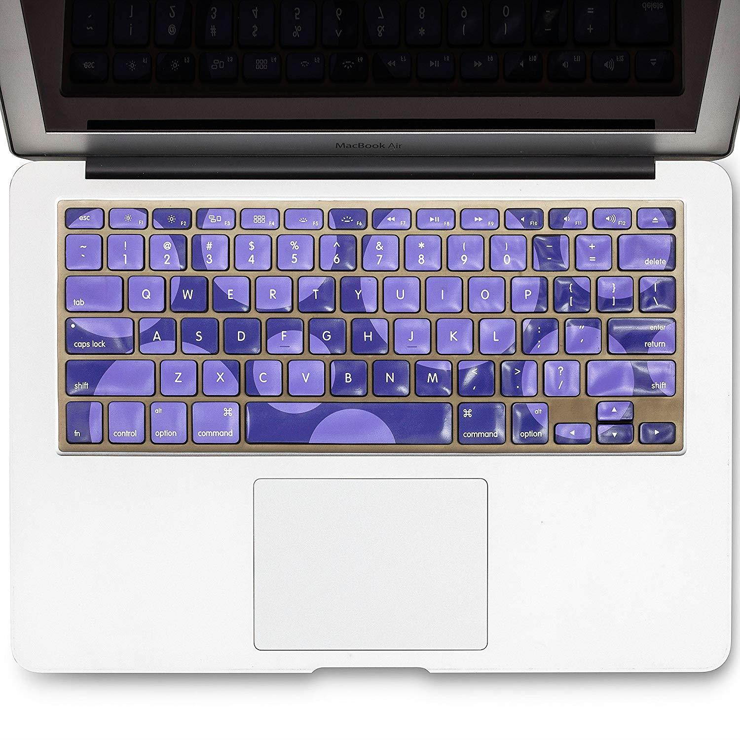 Kuzy Circles PURPLE Keyboard Cover Silicone Skin for MacBook Pro 13" 15" 17" (with or w/out Retina Display) iMac and MacBook Air 13" - Purple