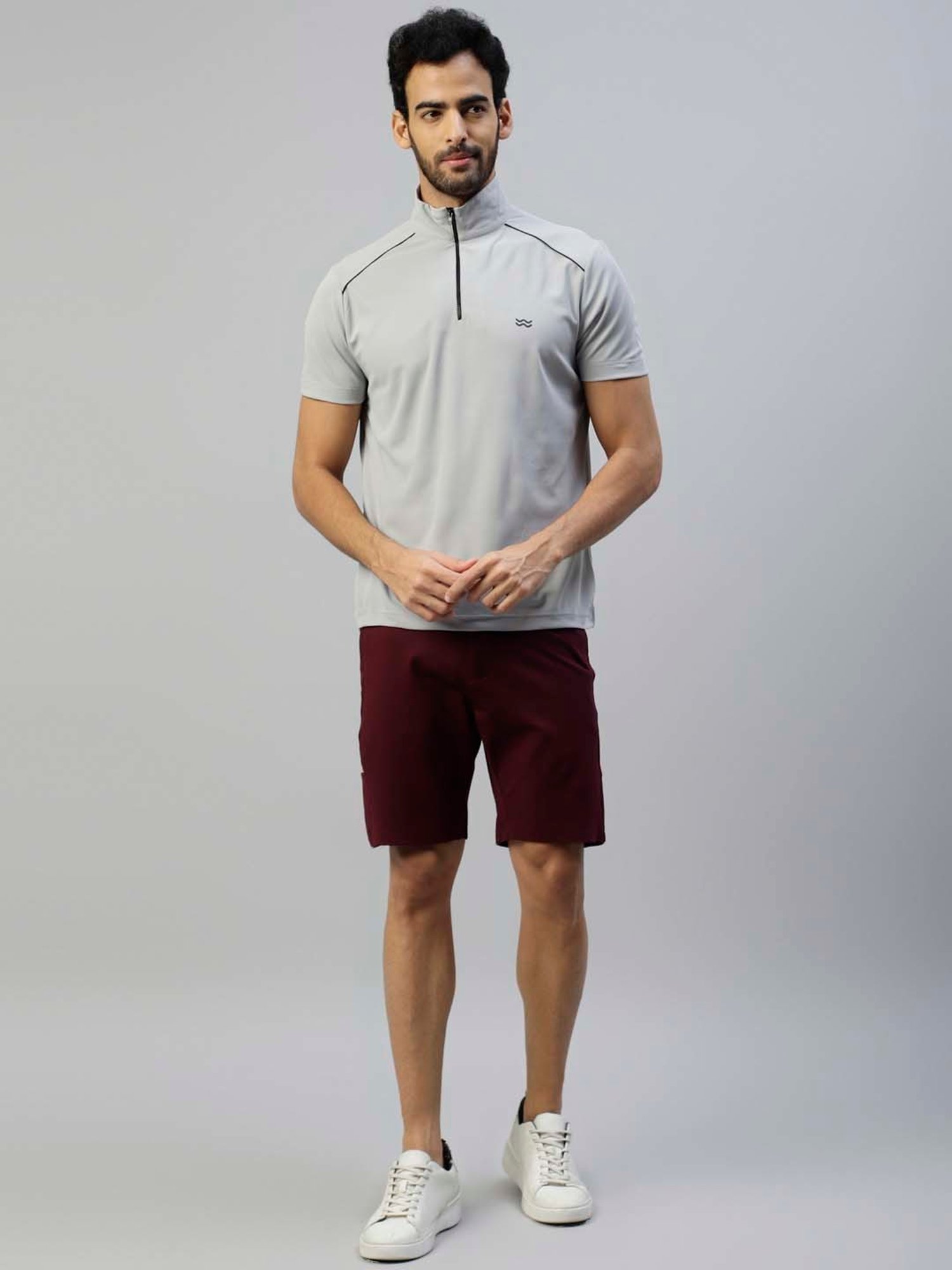 Slowave Grey Slim Fit Sports T-Shirt