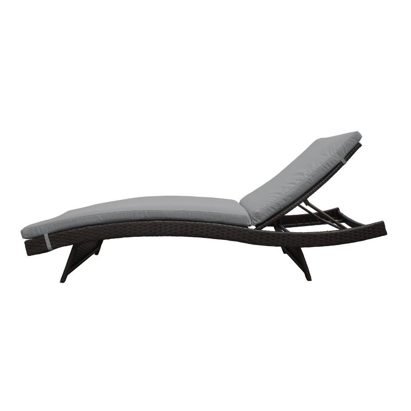 Bali 2pk Patio Chaise Lounges with Cushions - Gray - TK Classics