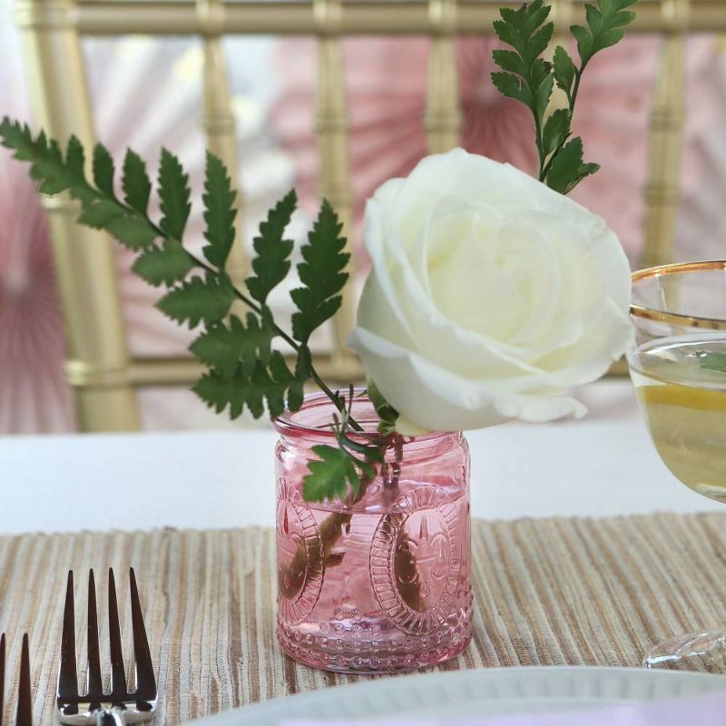 12ct Vintage Glass Tea Light Holder Pink