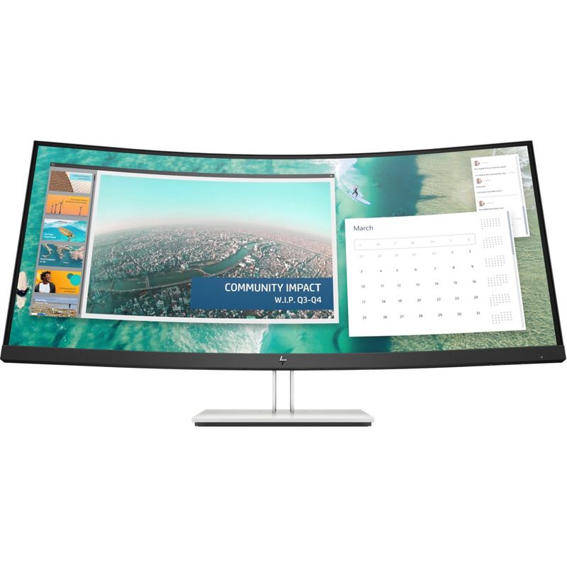 HP E344c 34" WQHD Curved Screen LED LCD Monitor - 21:9 - Vertical Alignment (VA) - 3440 x 1440 - 400 Nit Typical - 16 ms GTG - 60 Hz Refresh Rate