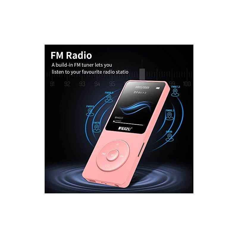 MP3 Player,  X02 16GB Ultra Slim Music Player,Long Battery Life Mp3 with FM Radio,Voice Recorder,Video Play,Text Reading,80 Hours Playback and Expandable Up to 128 GB (Rose-Gold)