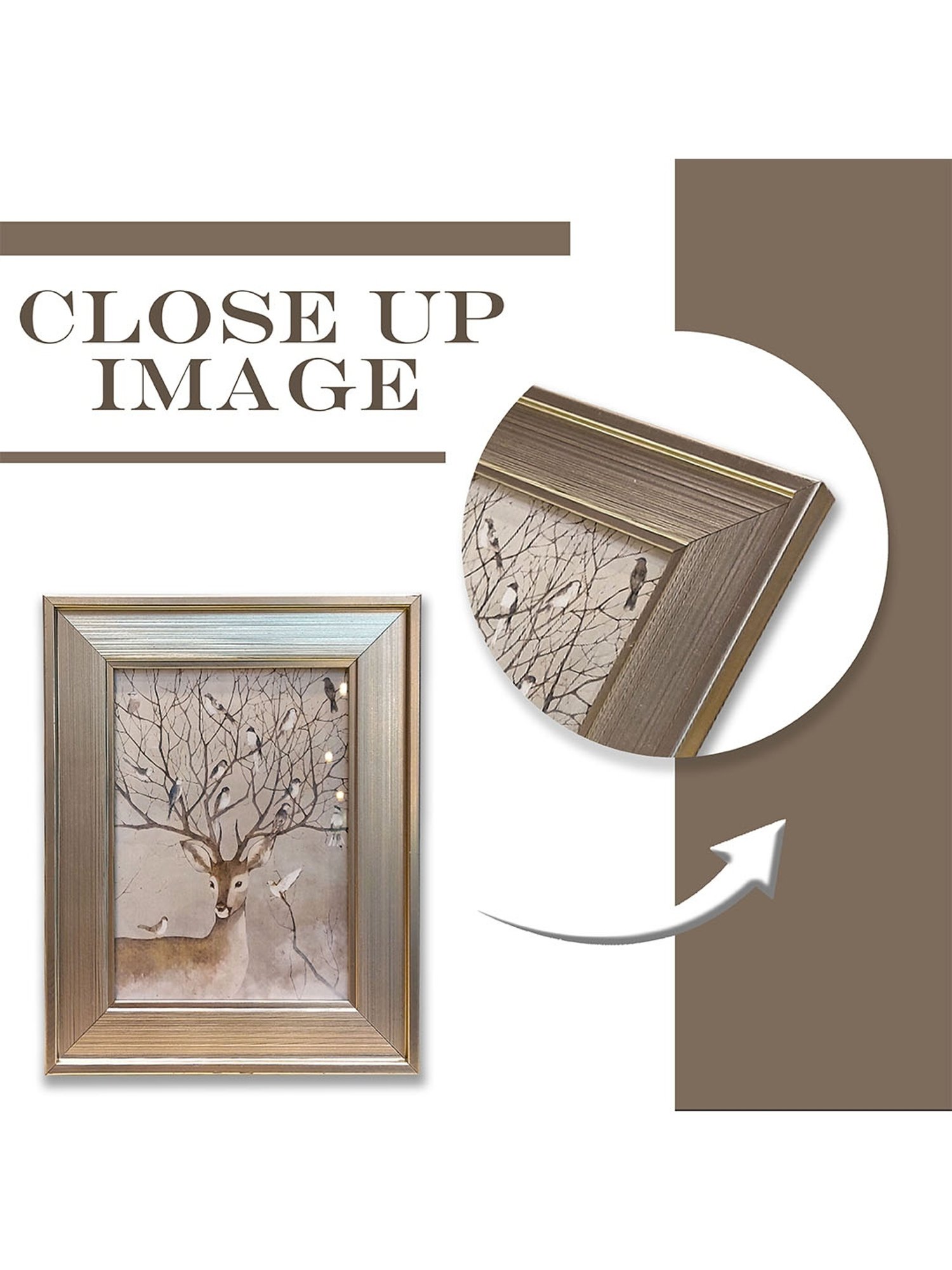 Art Street Silver Engineered Wood Table Top Photo Frame