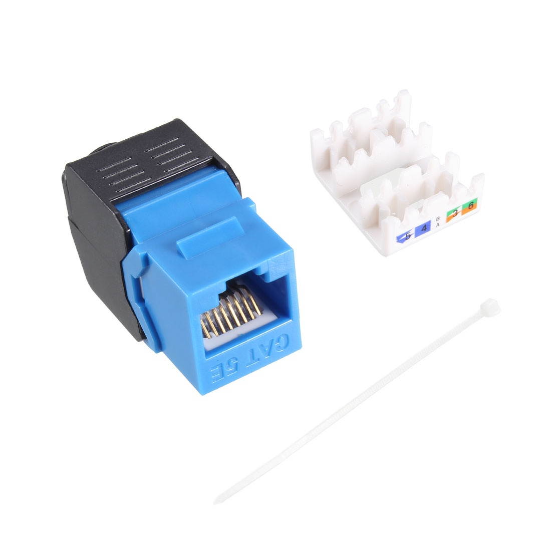 Cat5E Keystone Jack RJ45 Module - Cat5E Network Coupler Punch Adapter Compatible Cat5E Connector - 2pcs Blue