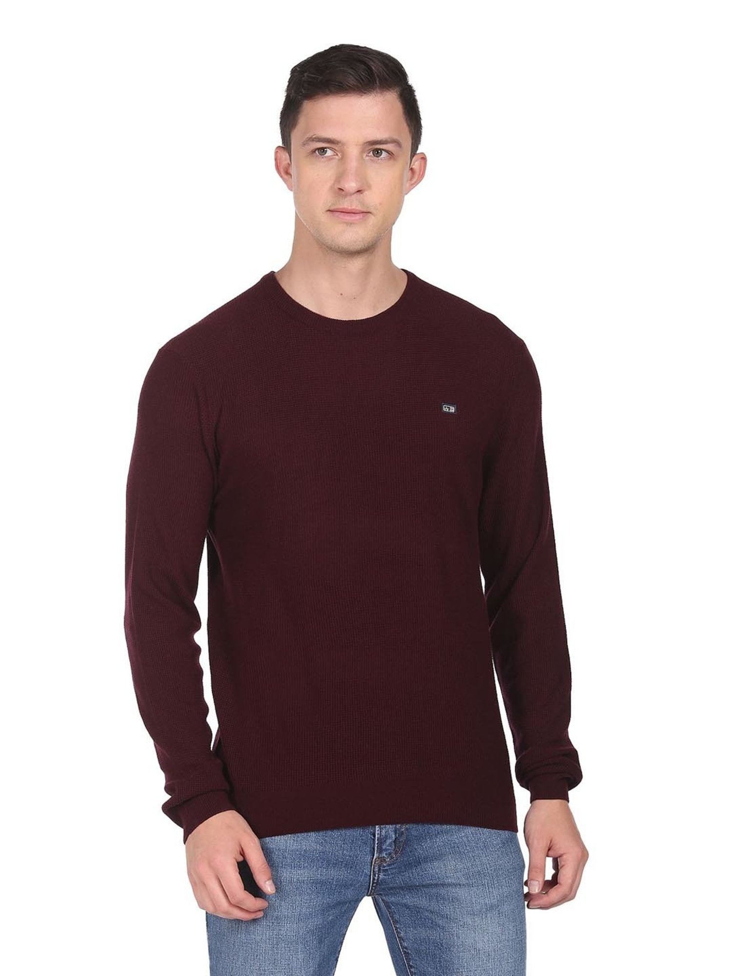 Arrow Sport Burgundy Regular Fit Sweater