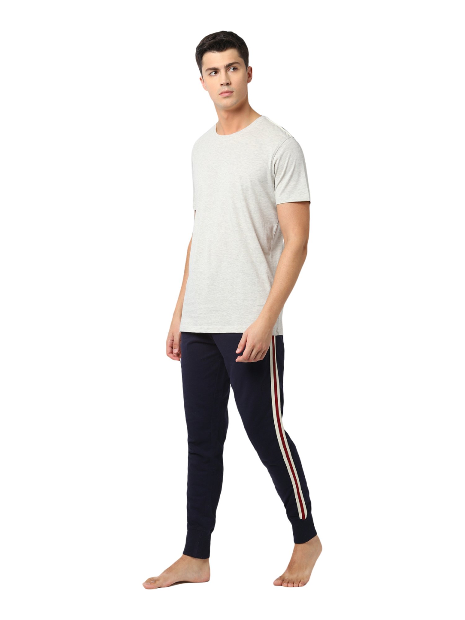 Peter England Light Grey Regular Fit Sports Set