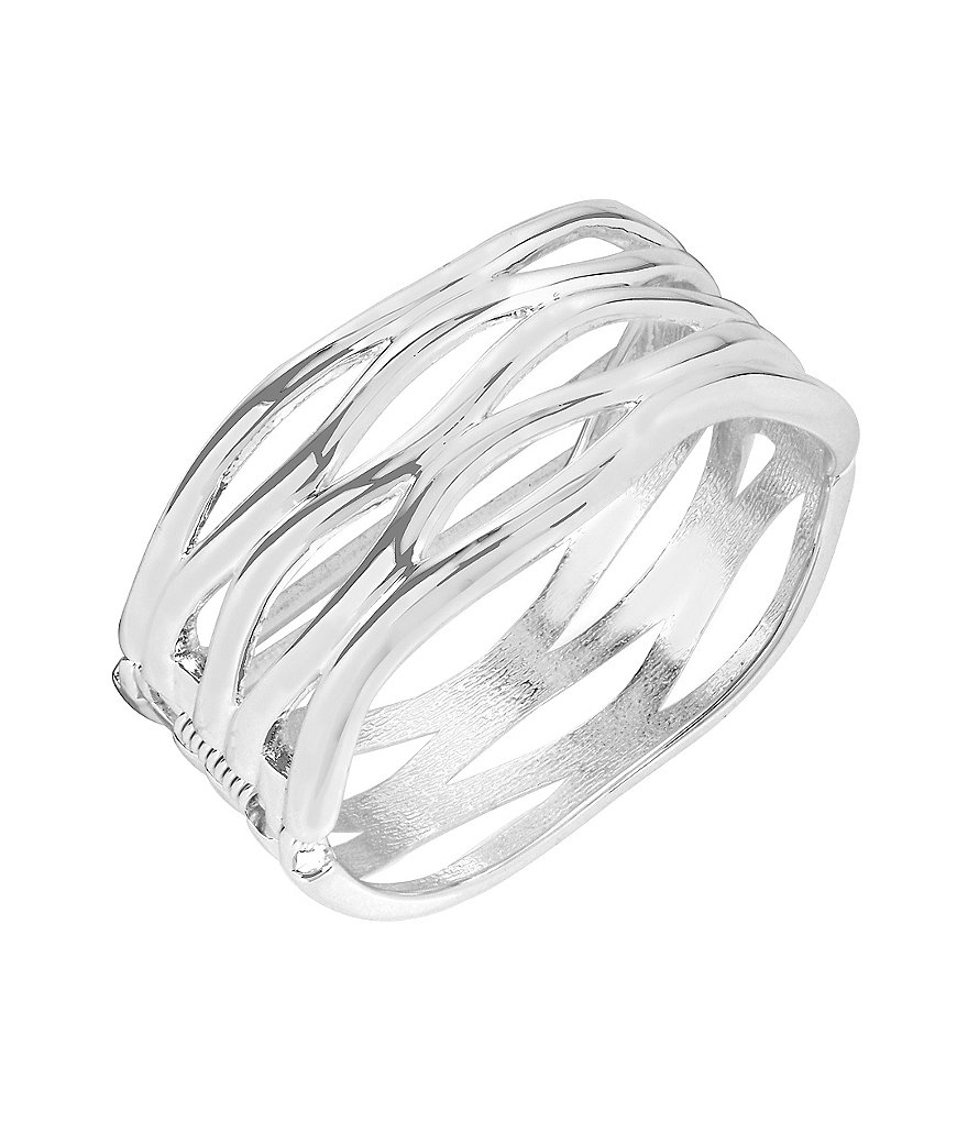 Robert Lee Morris Soho Sculptural Cut-Out Hinged Bangle Bracelet