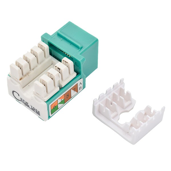 Cat6 110 Style Punch Down Keystone Jack, White, CAT 6, Rj45 90 Degree 50-Pack