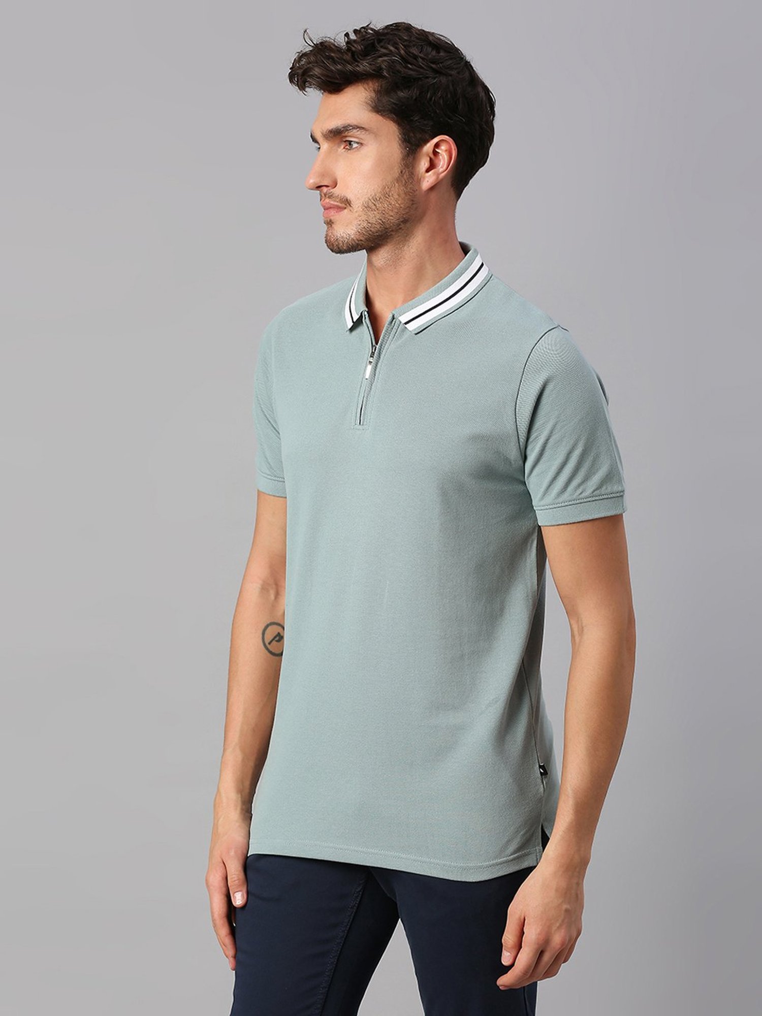 Dennis Lingo Turquoise Regular Fit Polo T-Shirt