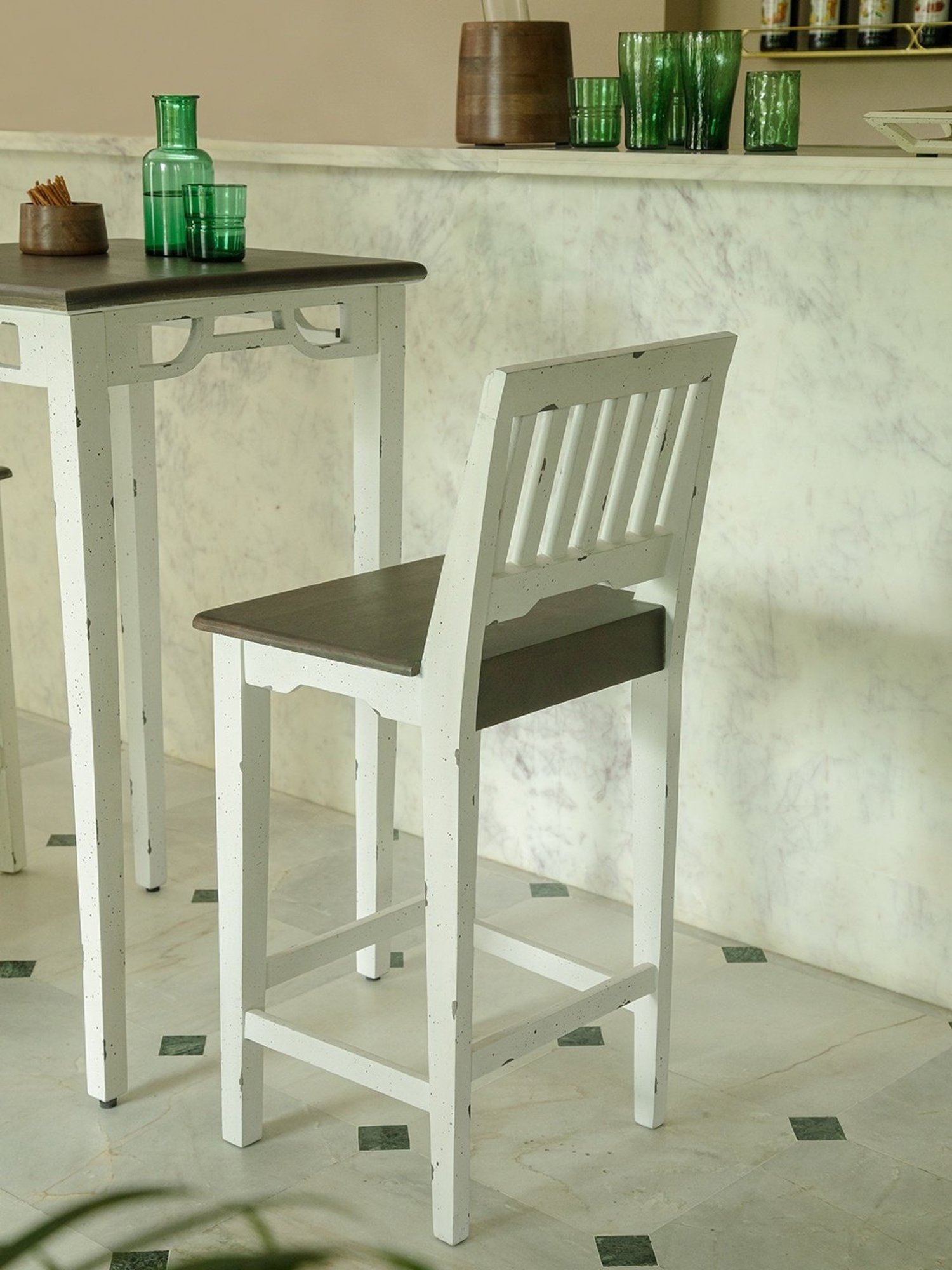 Ikiriya Kassel Solid Brown Wood Wine Rack Teak Finish