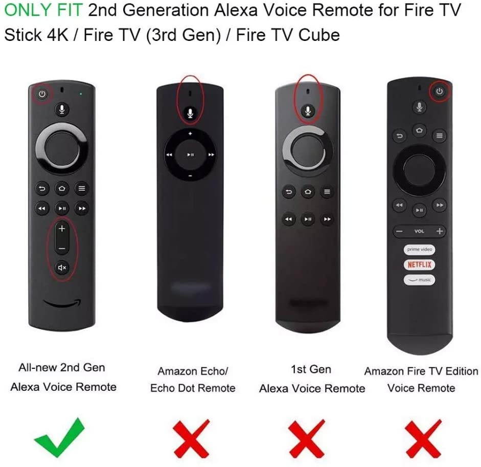 Shockproof Protective Silicone Case/Covers Compatible with All-New Alexa Voice Remote for Fire TV Stick 4K, Fire TV Stick (2nd Gen), Fire TV (3rd Gen) - Mint