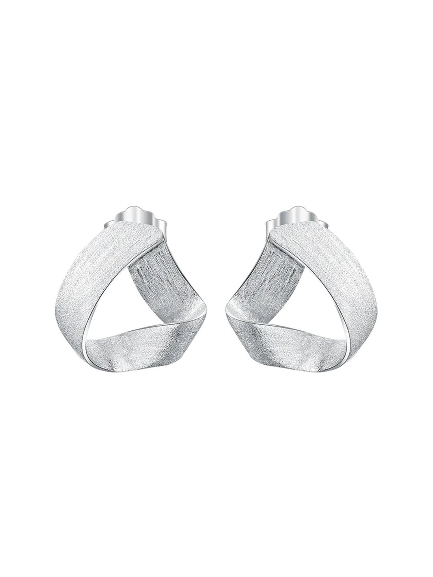 Rihi by P.C. Chandra Jewellers 92.5 Sterling Silver Foldover Earrings for Women & Girls