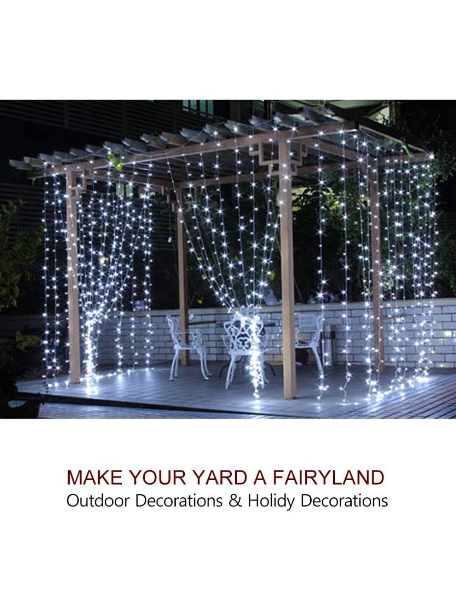 XERGY Battery Powered Copper Wire LED String Lights 10 Meter 100 LED s - Cool White