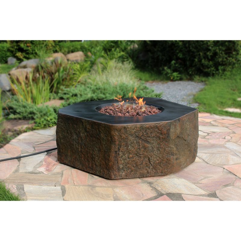 Columbia Glass Concrete Natural Gas Fire Table - Brown - Elementi