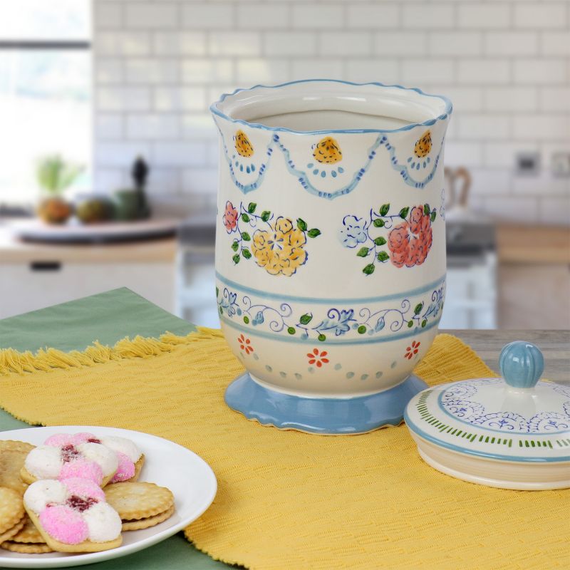 Gibson Elite Anaya Ceramic Canister with Lid in Floral