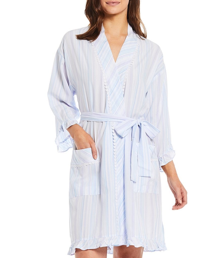 Little Giraffe Luxe Satin Snow Leopard Wrap Robe