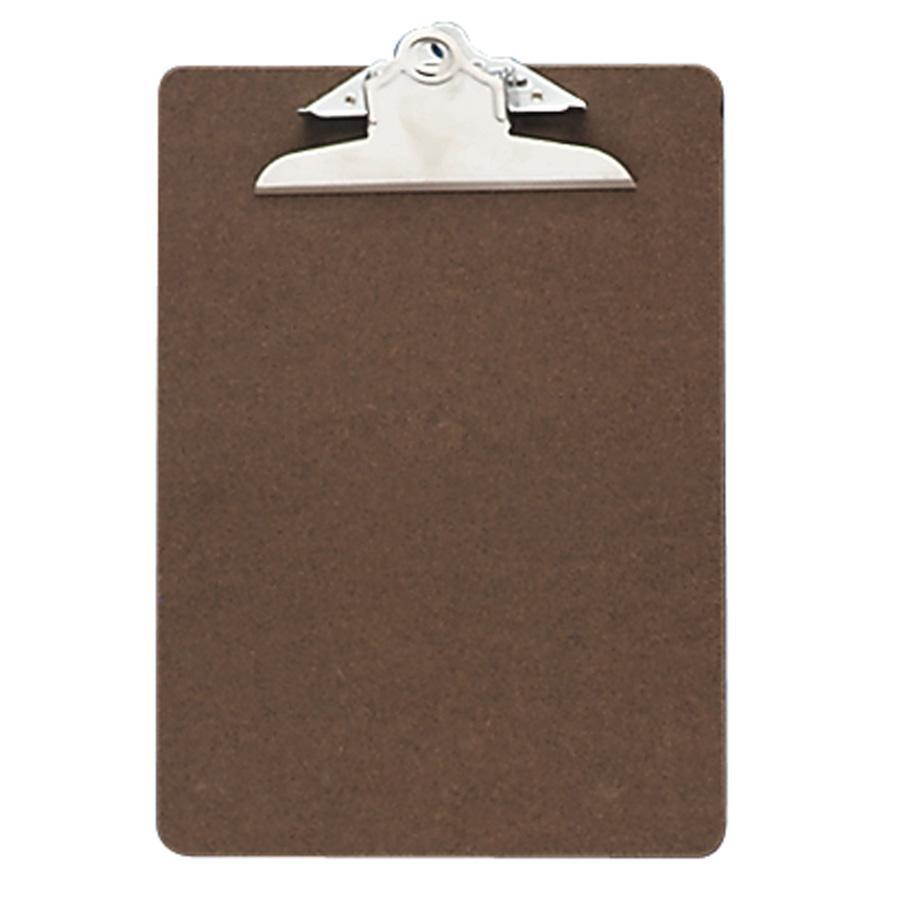 Officemate Hardboard Clipboard 1" Paper Capacity 6"x9" Brown 83103
