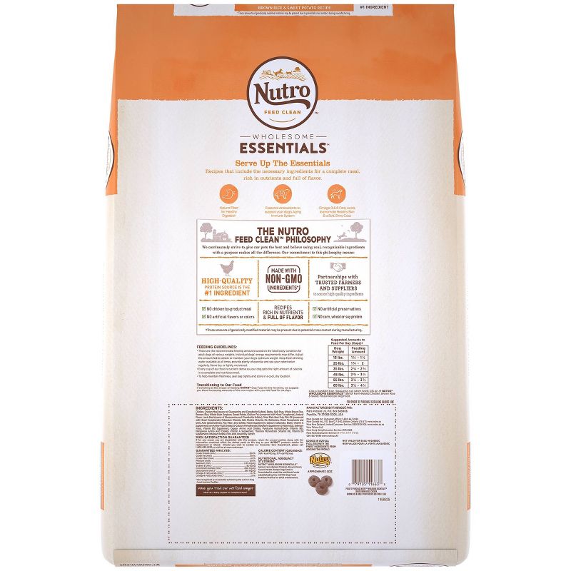 Nutro Wholesome Essentials Farm-Raised Chicken, Brown Rice & Sweet Potato Recipe Senior Dry Dog Food - 15lbs