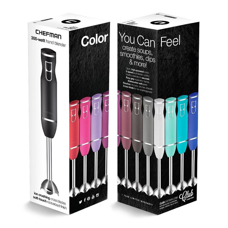 Chefman 300W Rubberized Hand Immersion Blender - Red RJ19-RBR