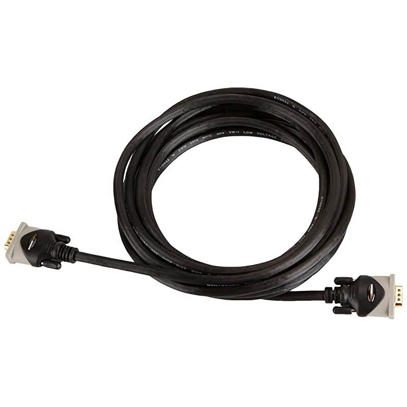 Basics VGA to VGA PC Computer Monitor Cable - 15 Feet (4.6 Meters)