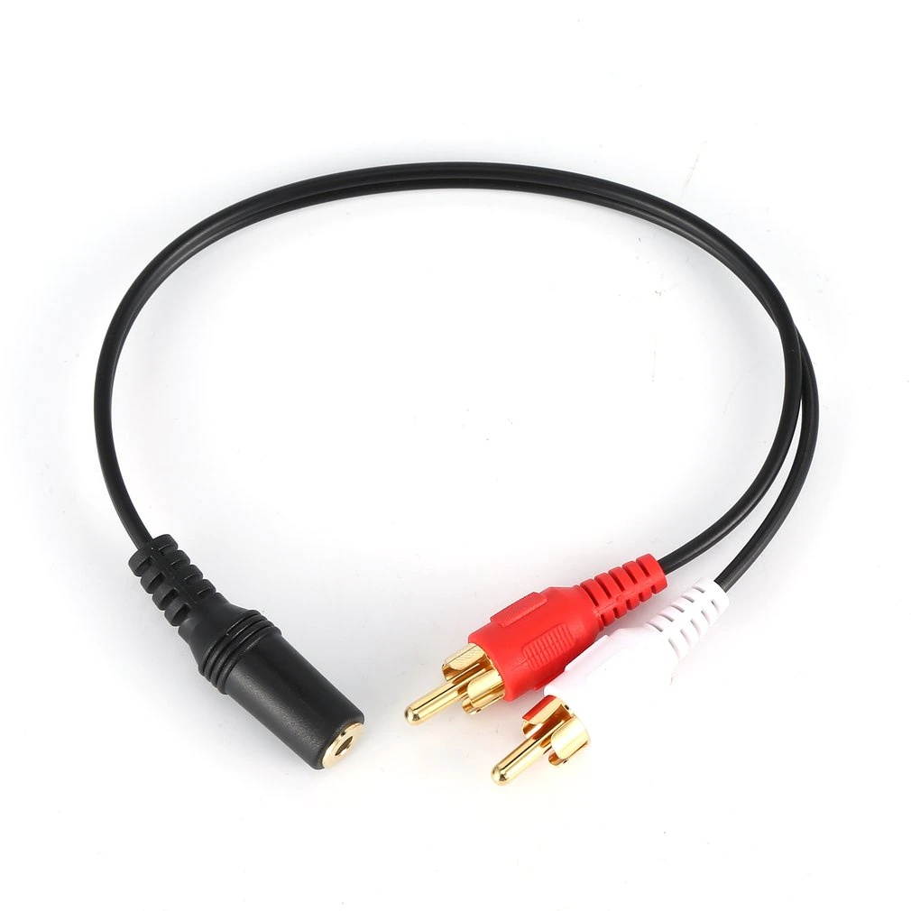 Universal 3.5mm Stereo Audio Female Jack to 2 RCA Male Socket to Headphone 3.5 Y Adapter Cable 25cm Bundle 1 Polybag Multimedia