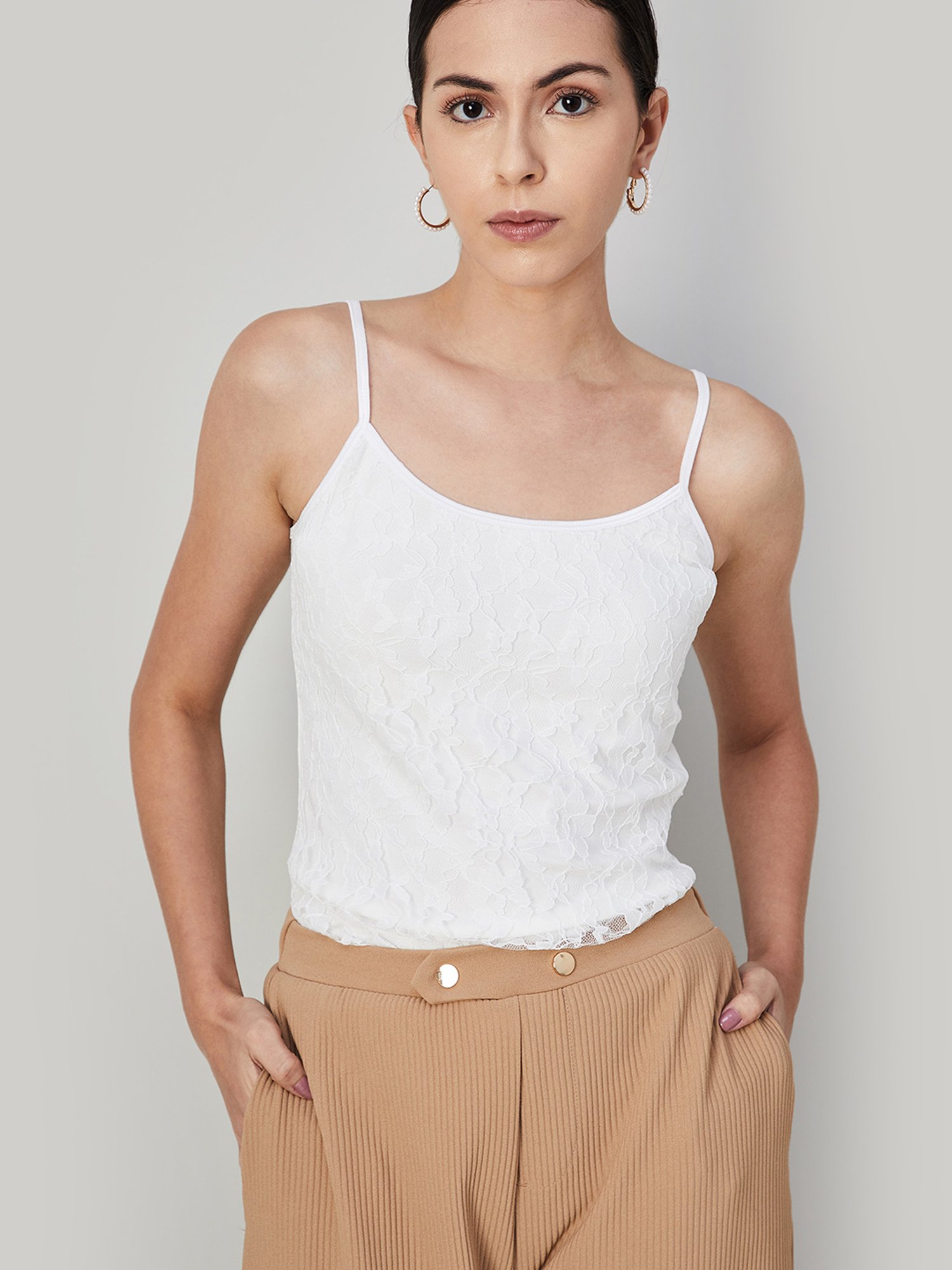 Code by Lifestyle Off White Lace Top