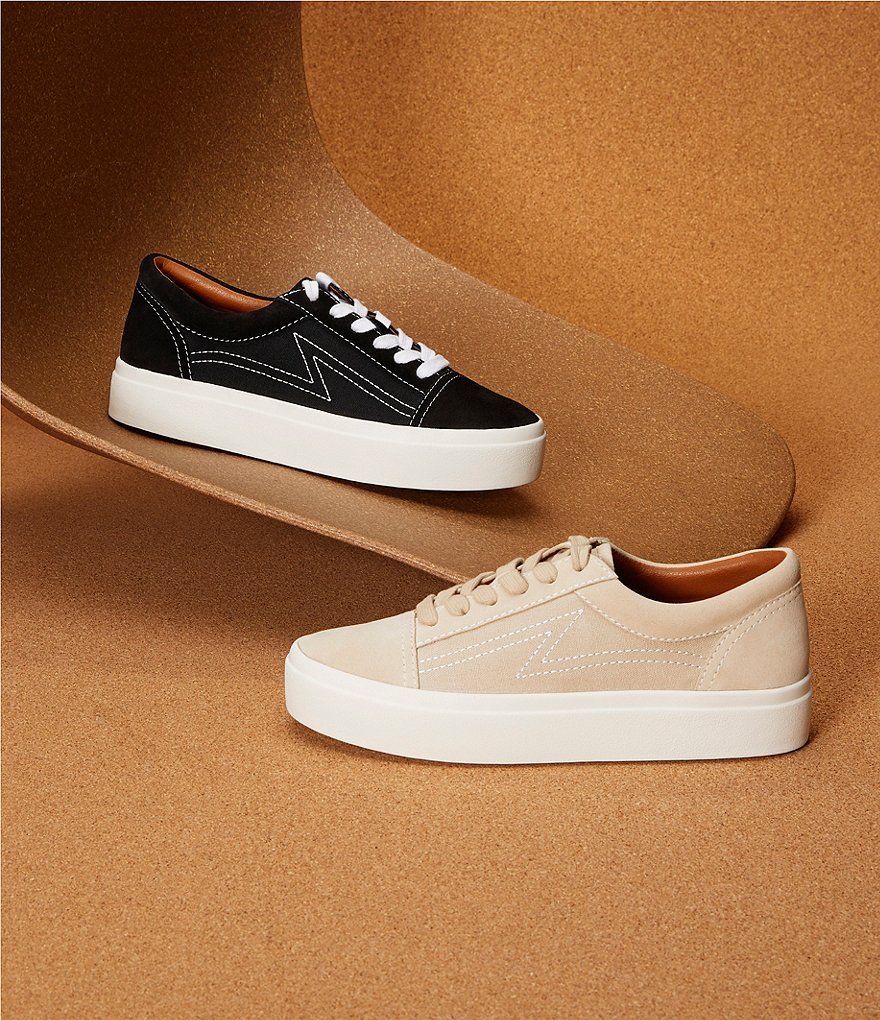 Lucky Brand Tezra Suede Canvas Lace-Up Sneakers