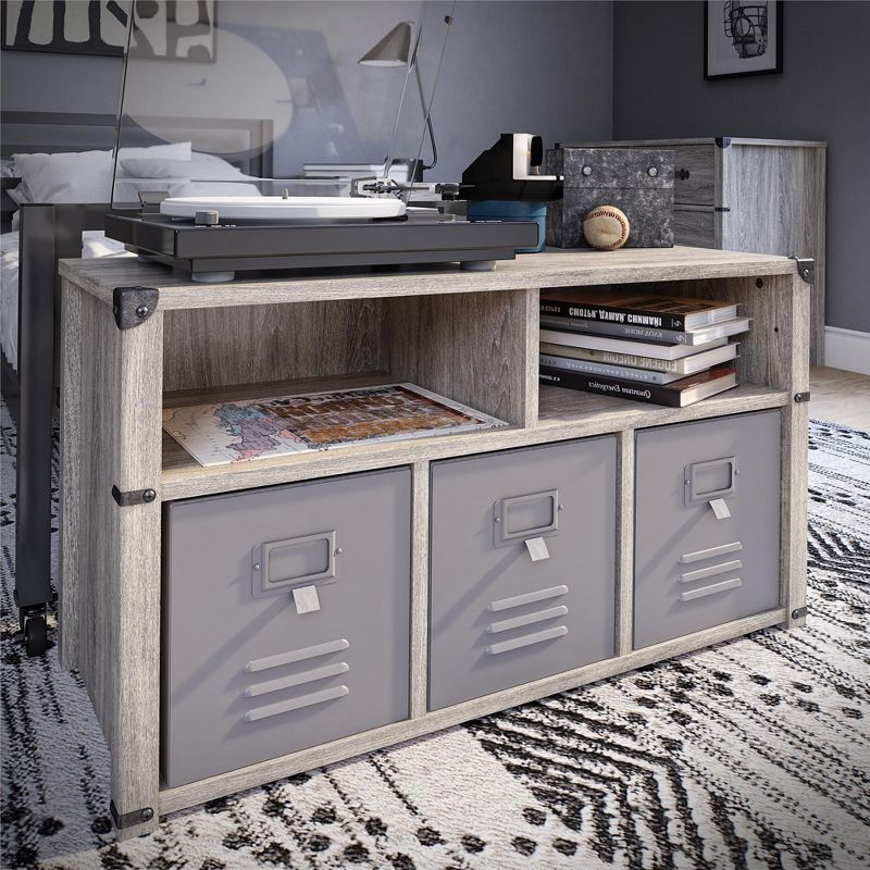 Nova Metal Locker Storage Bins 3 Pack - Graphite Grey