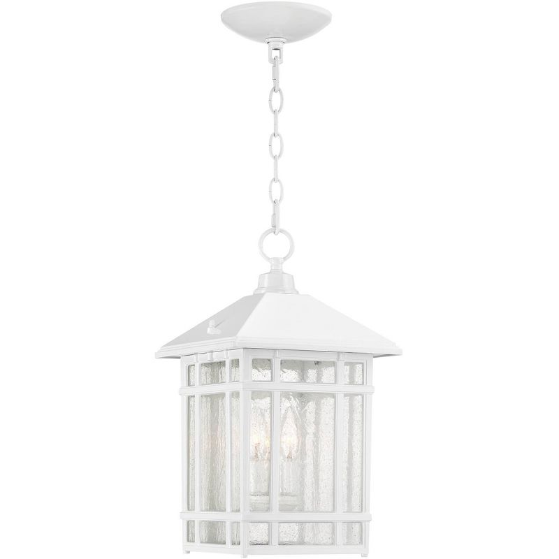 Kathy Ireland J du J Sierra Craftsman 16 1/2"H White Outdoor Hanging Light