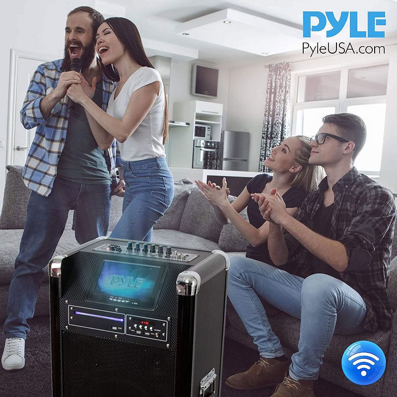 Pyle PKRK212 Versatile 1000 Watt Bluetooth Multimedia Vibe Karaoke Audio Entertainment System with Built In DVD Player and Wireless Microphone