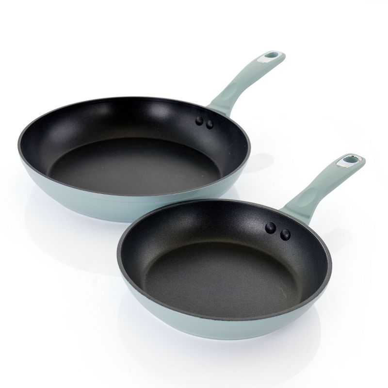 Oster Lynhurst 2 Piece Aluminum Nonstick Frying Pan Set in Blue