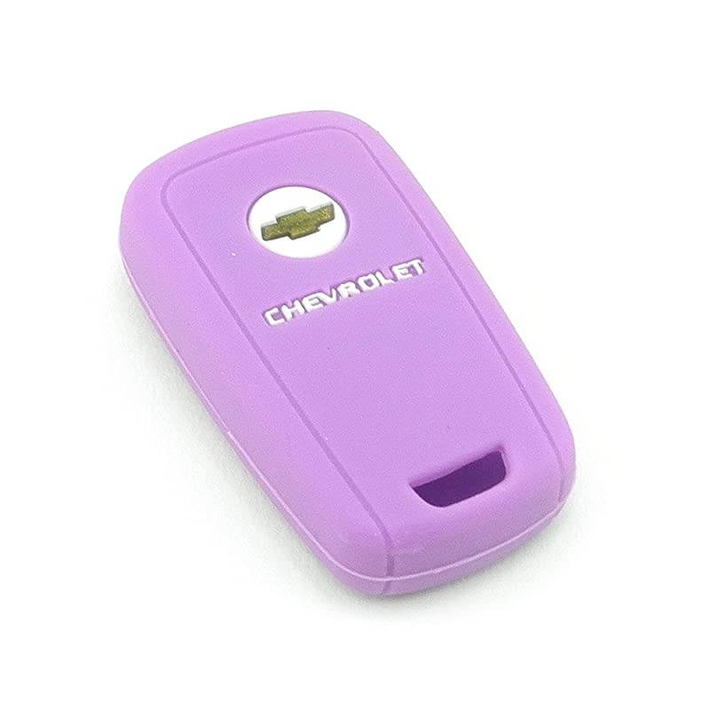 Silicone Protecting Vehicle Remote Start Key Case Cover Fob Holder for Chevrolet Camaro Cruze Equinox Malibu Orlando Sonic (Purple Color)