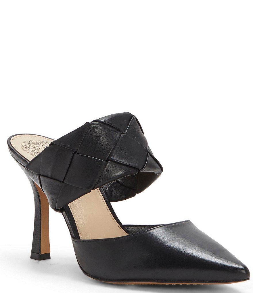 Vince Camuto Alandra Leather Woven Banded Mules