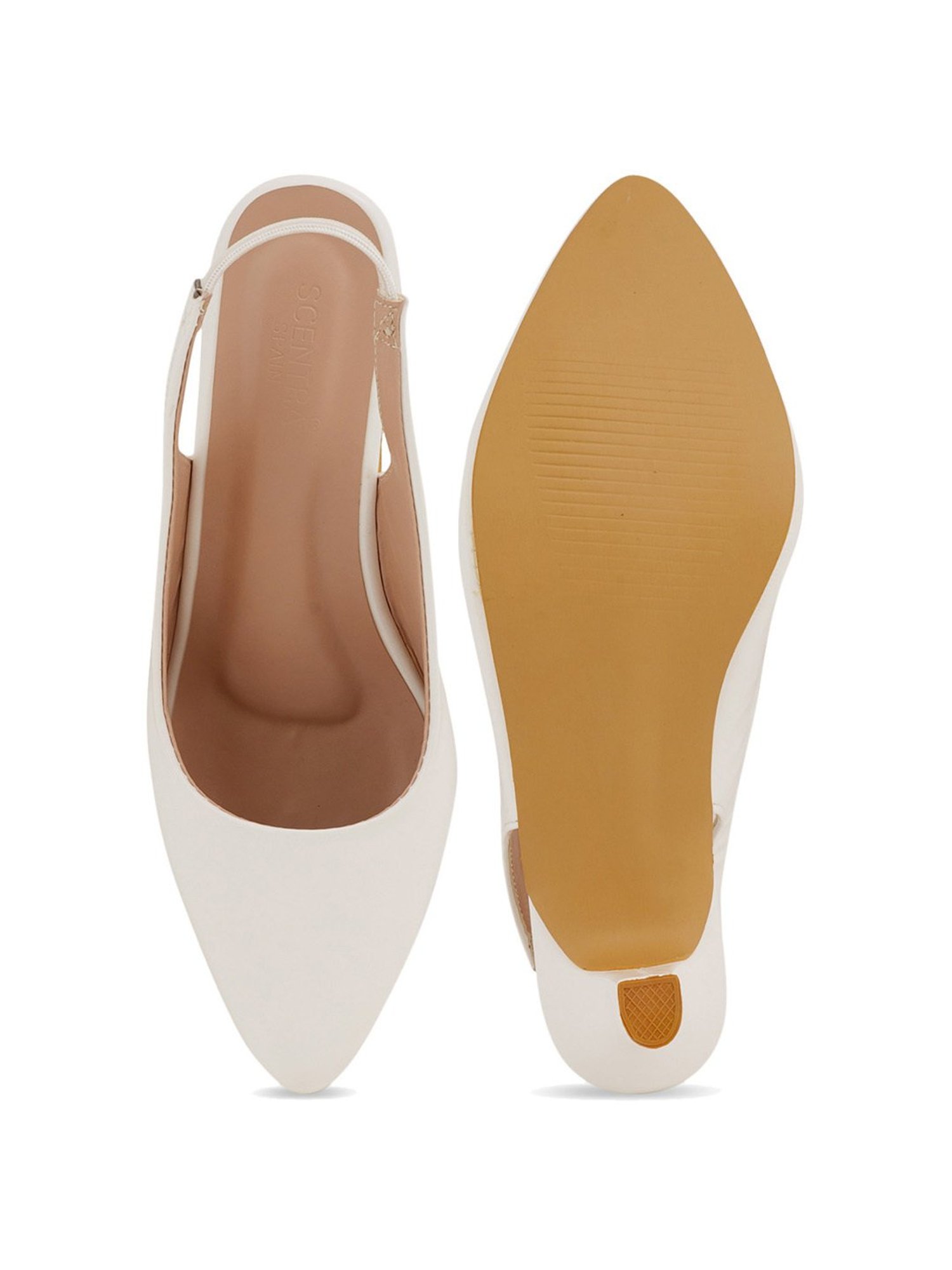 Scentra Women's White Sling Back Sandals