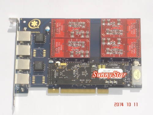 TDM410 TDM410P 4 Ports asterisk Card,Analog card with 4 FXO   + VPMADT032 Echo Cancellation Module PCI interface, HQ PCB, supports voip