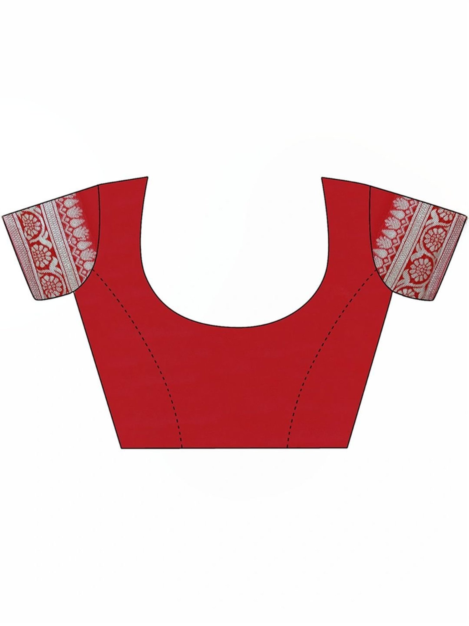 Satrani Red & Golden Silk Woven Saree With Unstitched Blouse