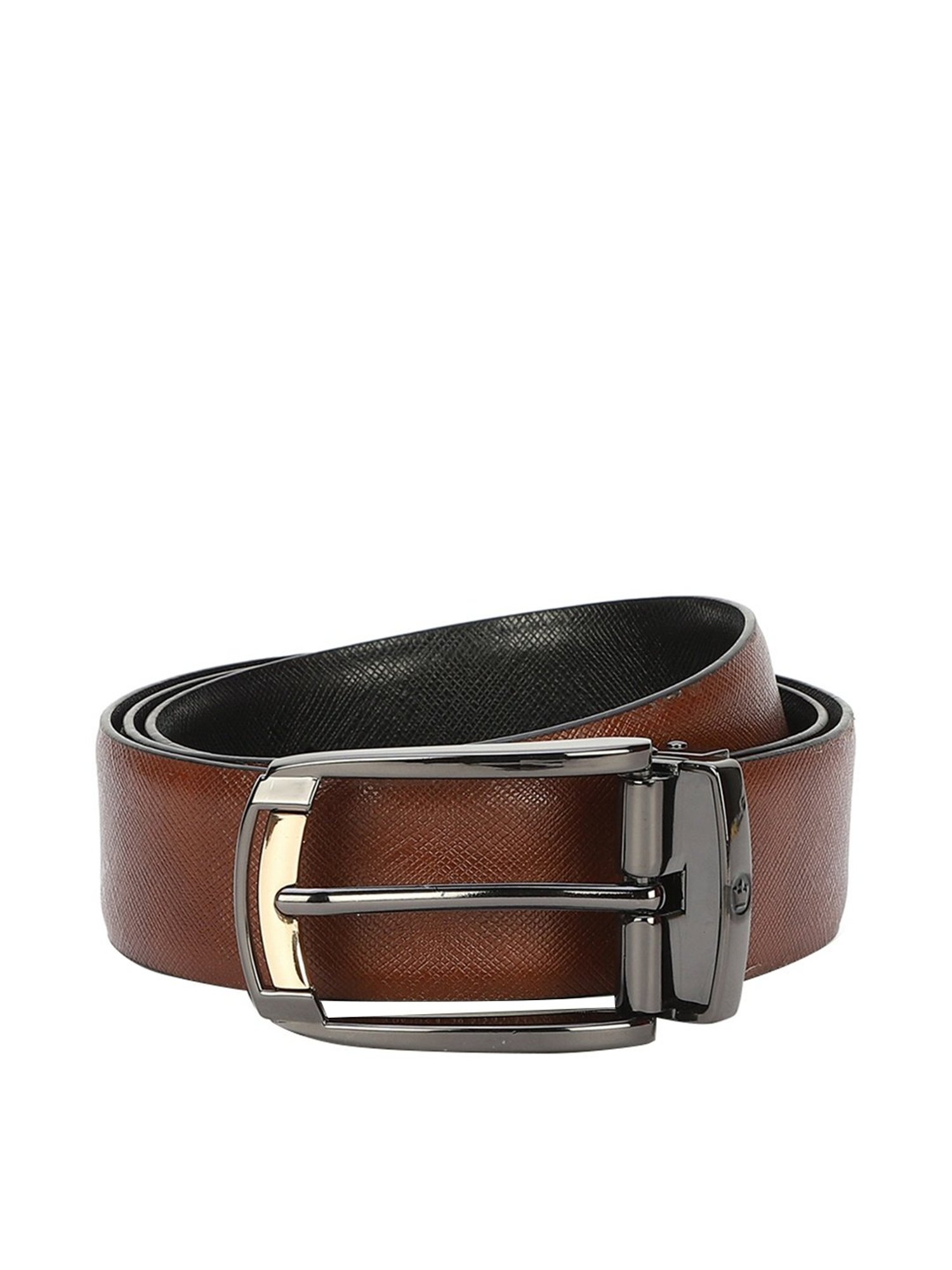 Crusset Black Leather Formal Belt for Men