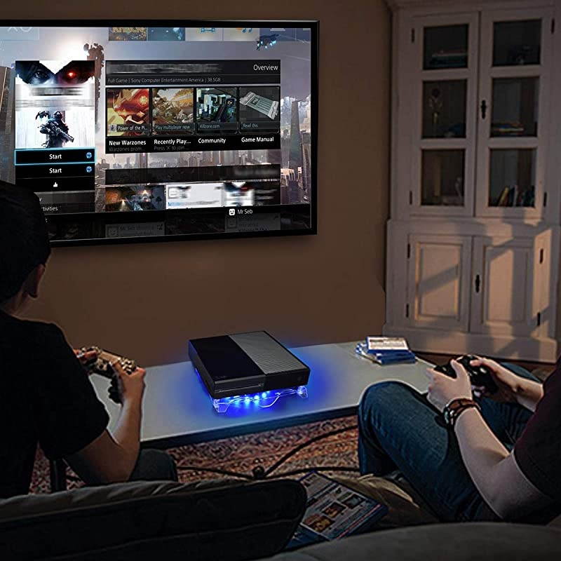 Upgrade USB RGB LED Cooler Cooling Fan Stand MultiColor LED Light Cooler Pad Stand Accessories for PS4 Playstation 4 Pro PS4 Slim Xbox One X Notebook Laptop Consoles