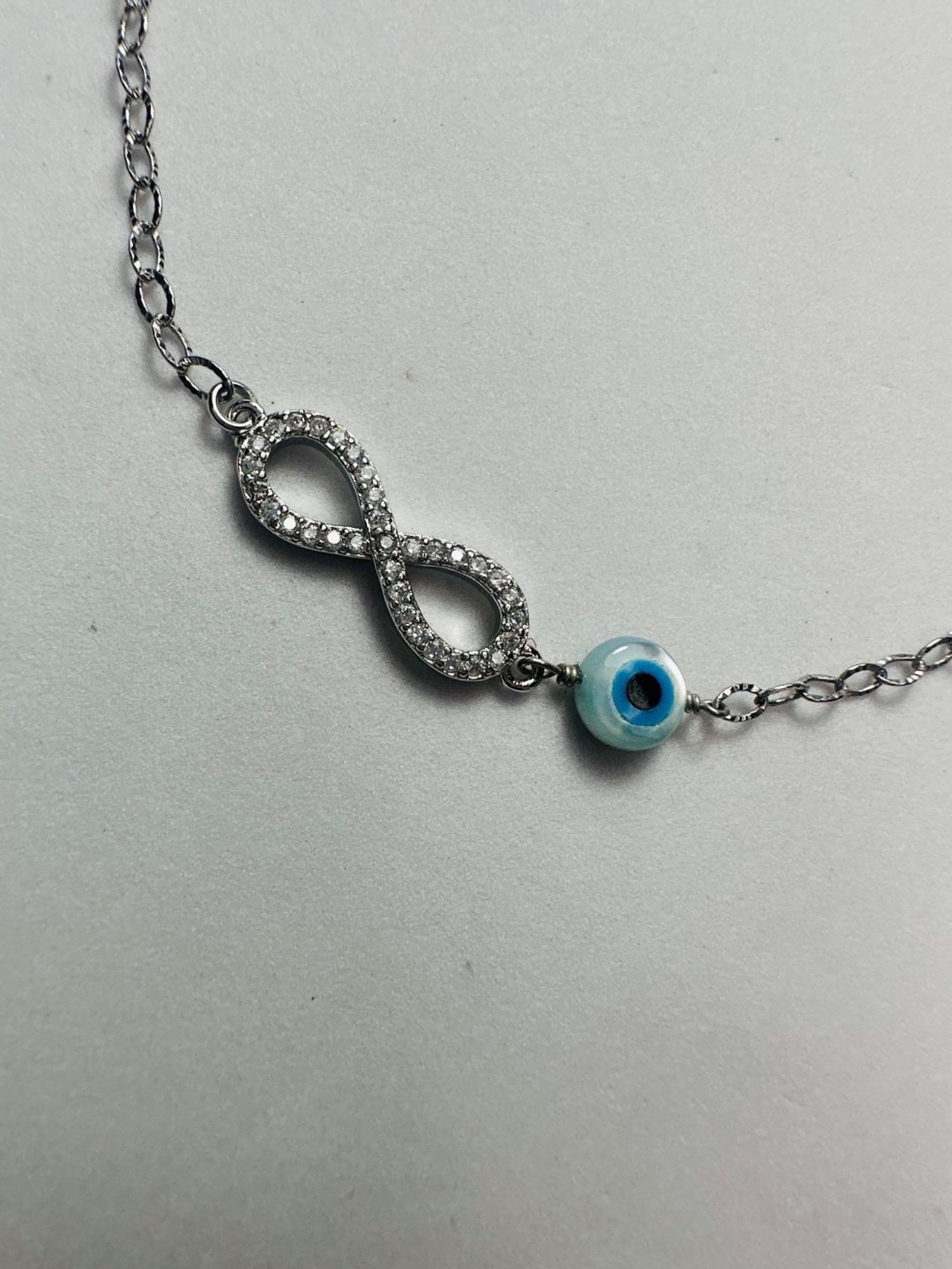 Arte Jewels 925 Sterling Silver Black Beads Evil Eye Anklet for Women & Girls (Single Anklet)