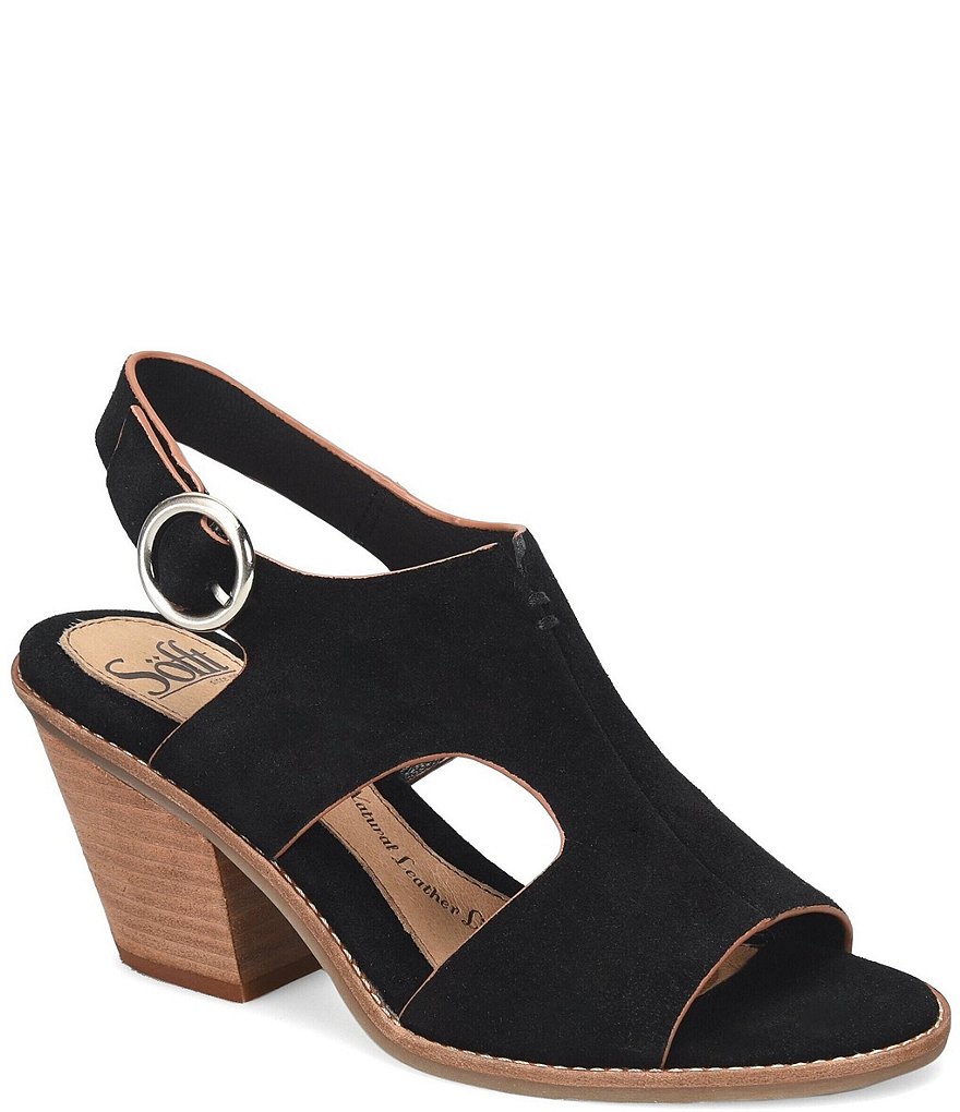 Sofft Maben Suede Slingback Block Heel Sandals