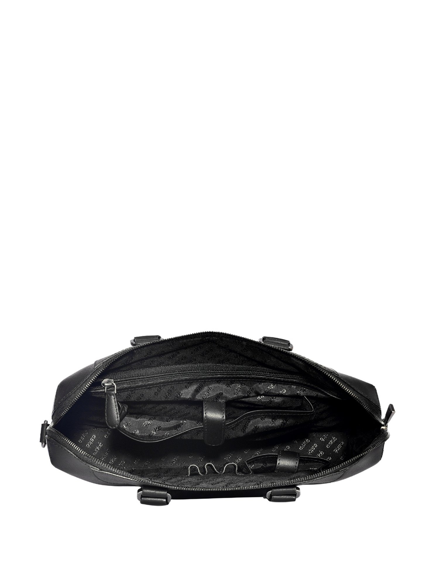 Eske Snowel Black Leather Medium Laptop Messenger Bag