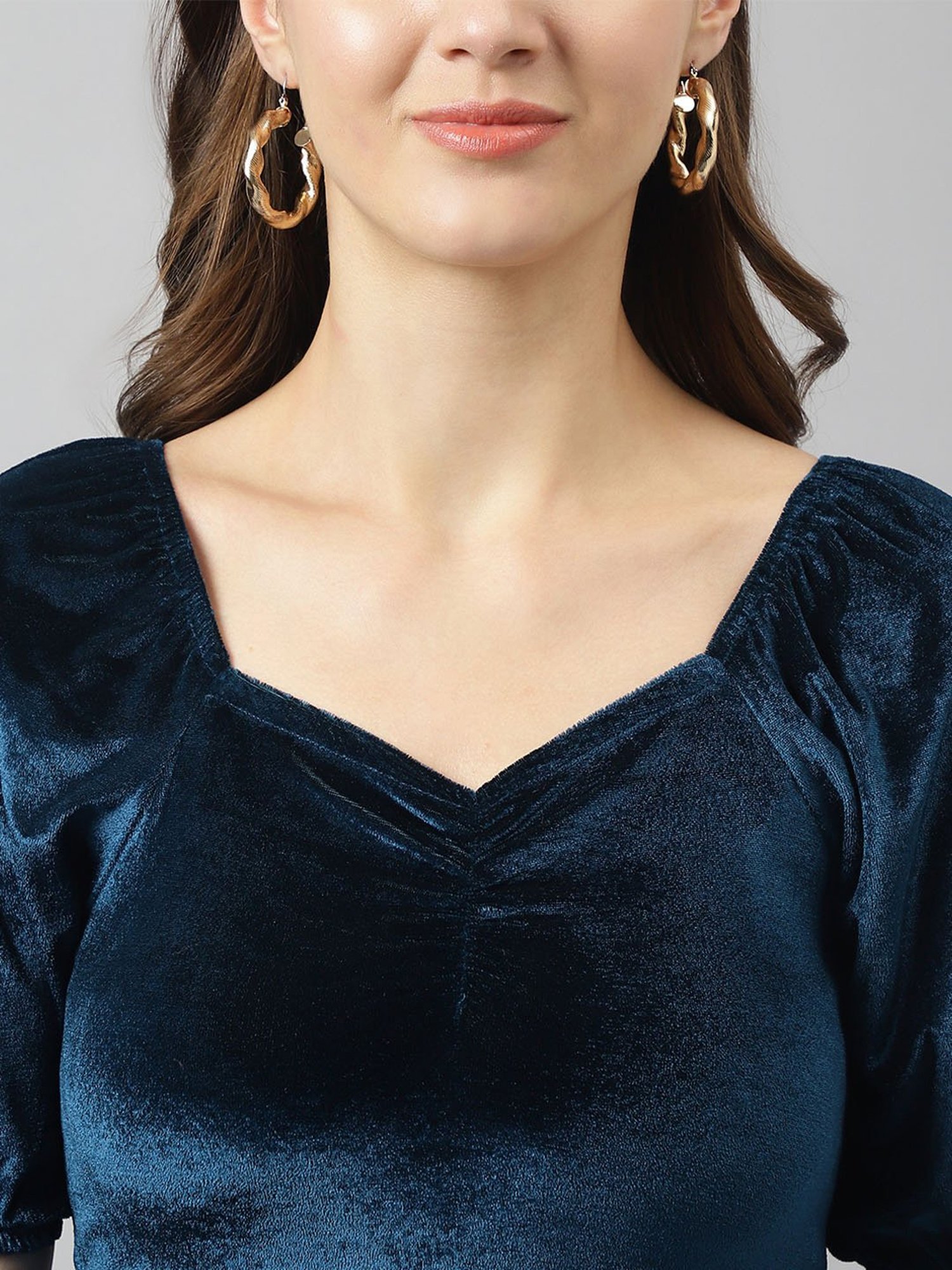 KERI PERRY Teal Regular Fit Top