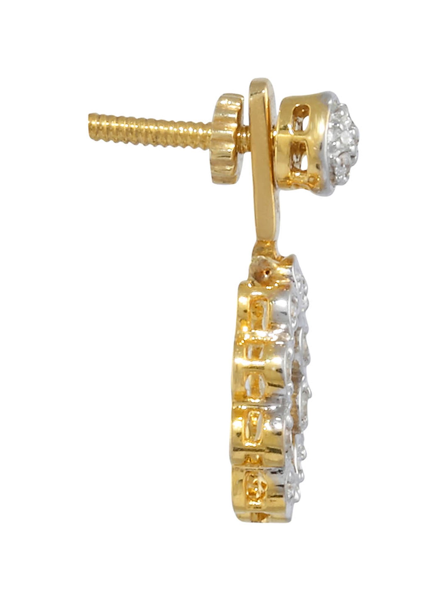 Waman Hari Pethe Jewellers 18k Gold & Diamond Earrings