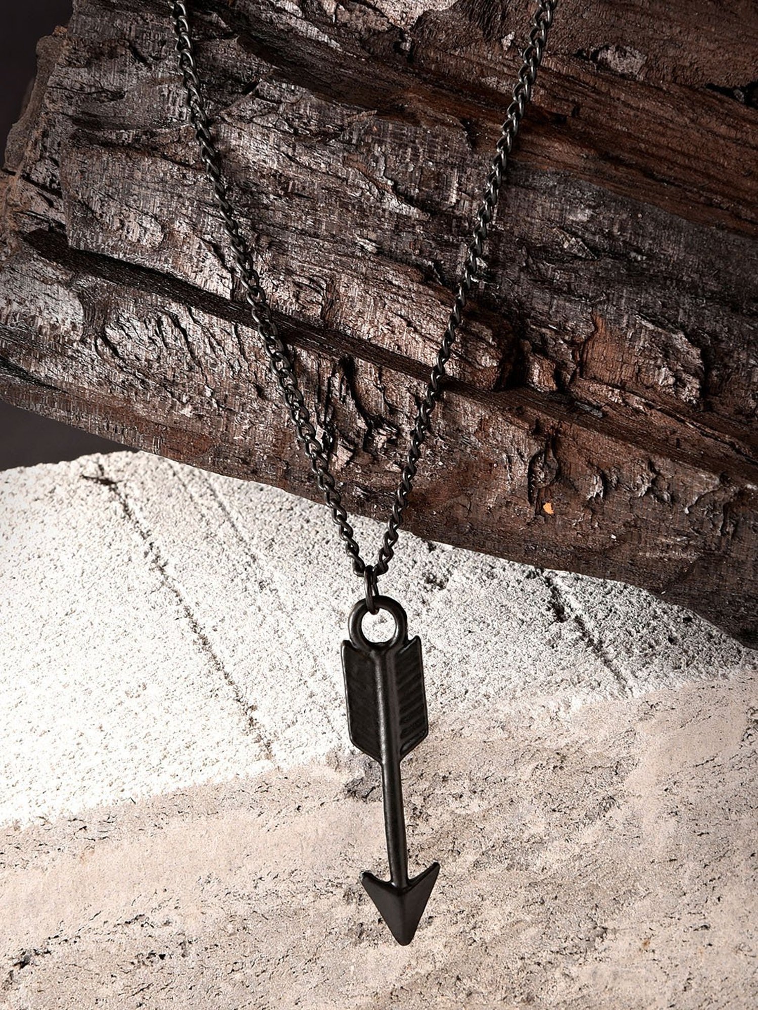 The Bro Code Black Arrow Pendant Necklace For Men