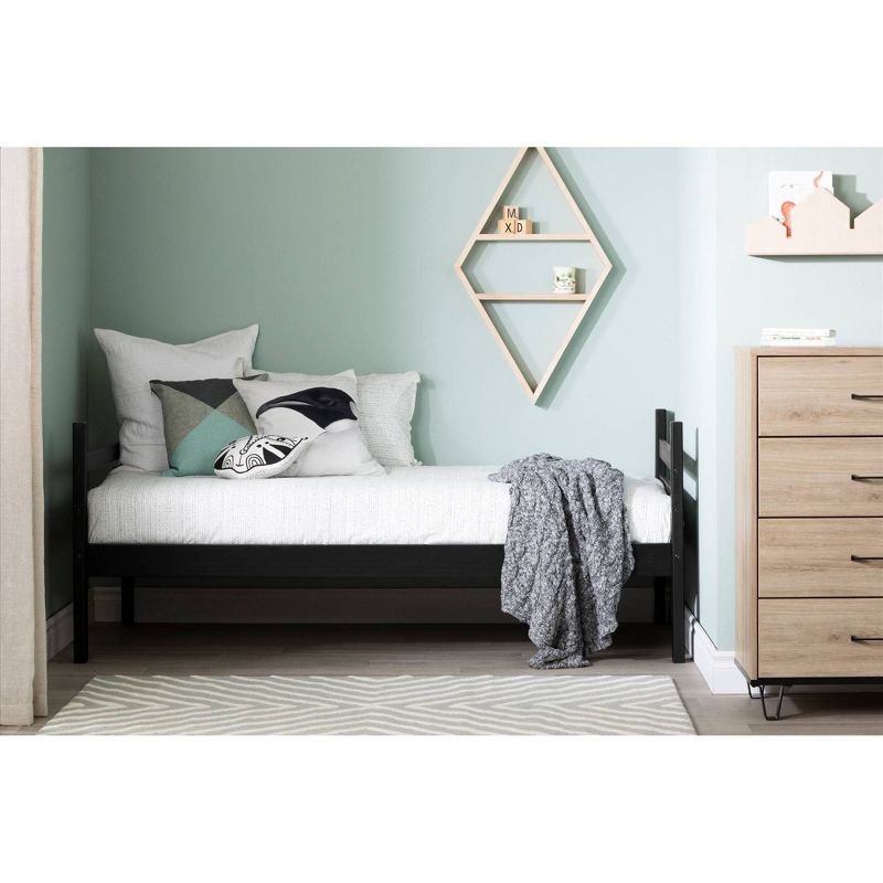 Twin Fakto Solid Wood Bunk Beds  Matte Black  - South Shore