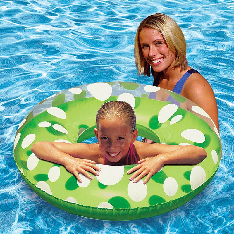 Swim Central 36" Inflatable 1-Person Swimming Pool Inner Tube - Green/White