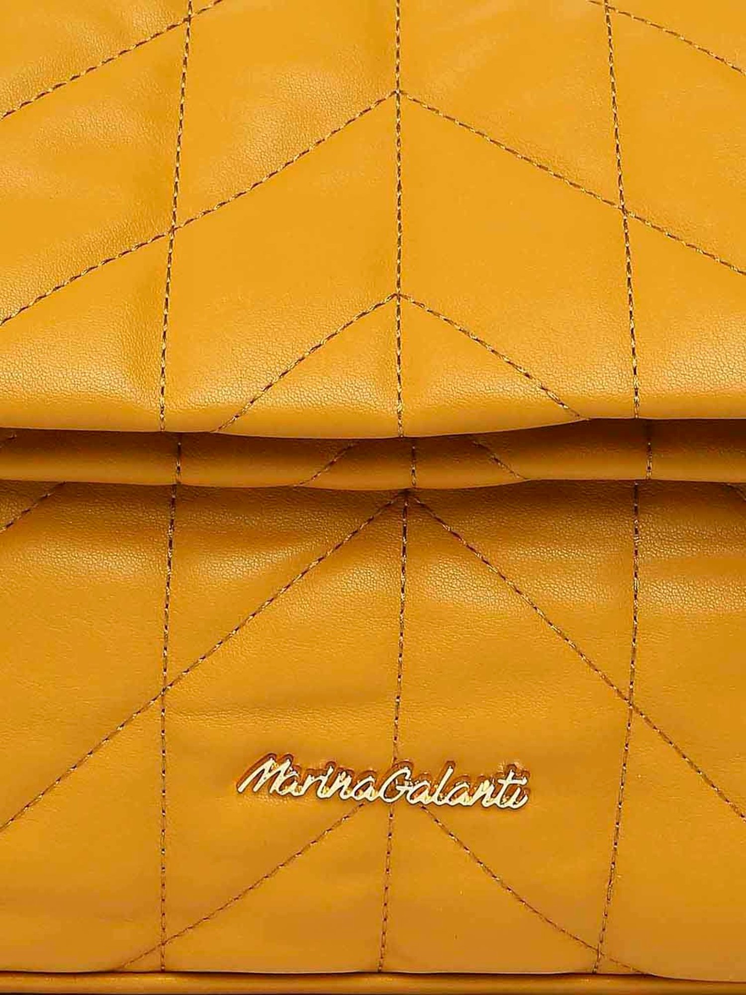Marina Galanti Yellow Quilted Medium Sling Handbag