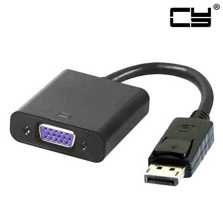 CHENYANG  DP DisplayPort Display Port Source to VGA Female Sink Monitor Projector Cable Support ATI Eyefinity Black